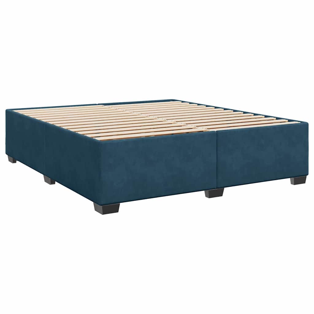Giroletto a Molle con Materasso Blu 180x200 cm in Velluto