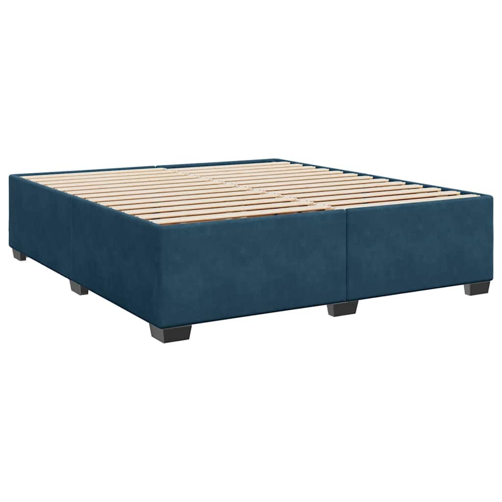 Giroletto a Molle con Materasso Blu 180x200 cm in Velluto