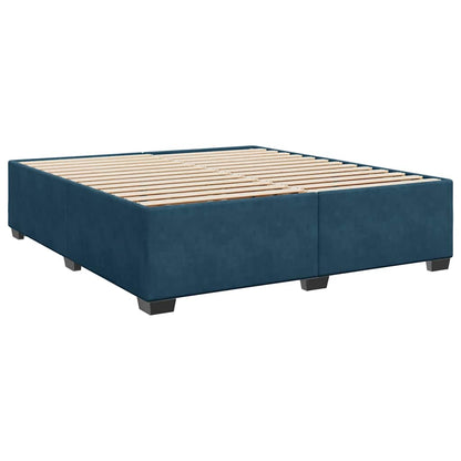Giroletto a Molle con Materasso Blu 200x200 cm in Velluto