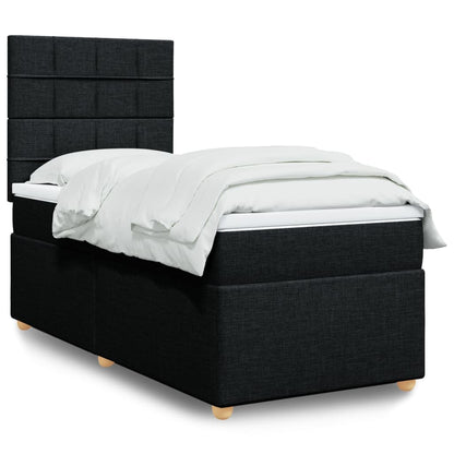 Giroletto a Molle con Materasso Nero 90x190 cm in Tessuto