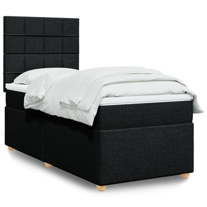 Giroletto a Molle con Materasso Nero 100x200 cm in Tessuto