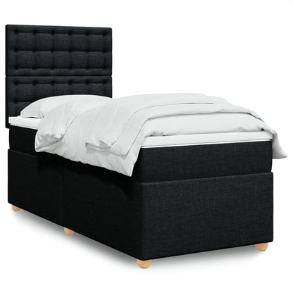 Giroletto a Molle con Materasso Nero 100x200 cm in Tessuto