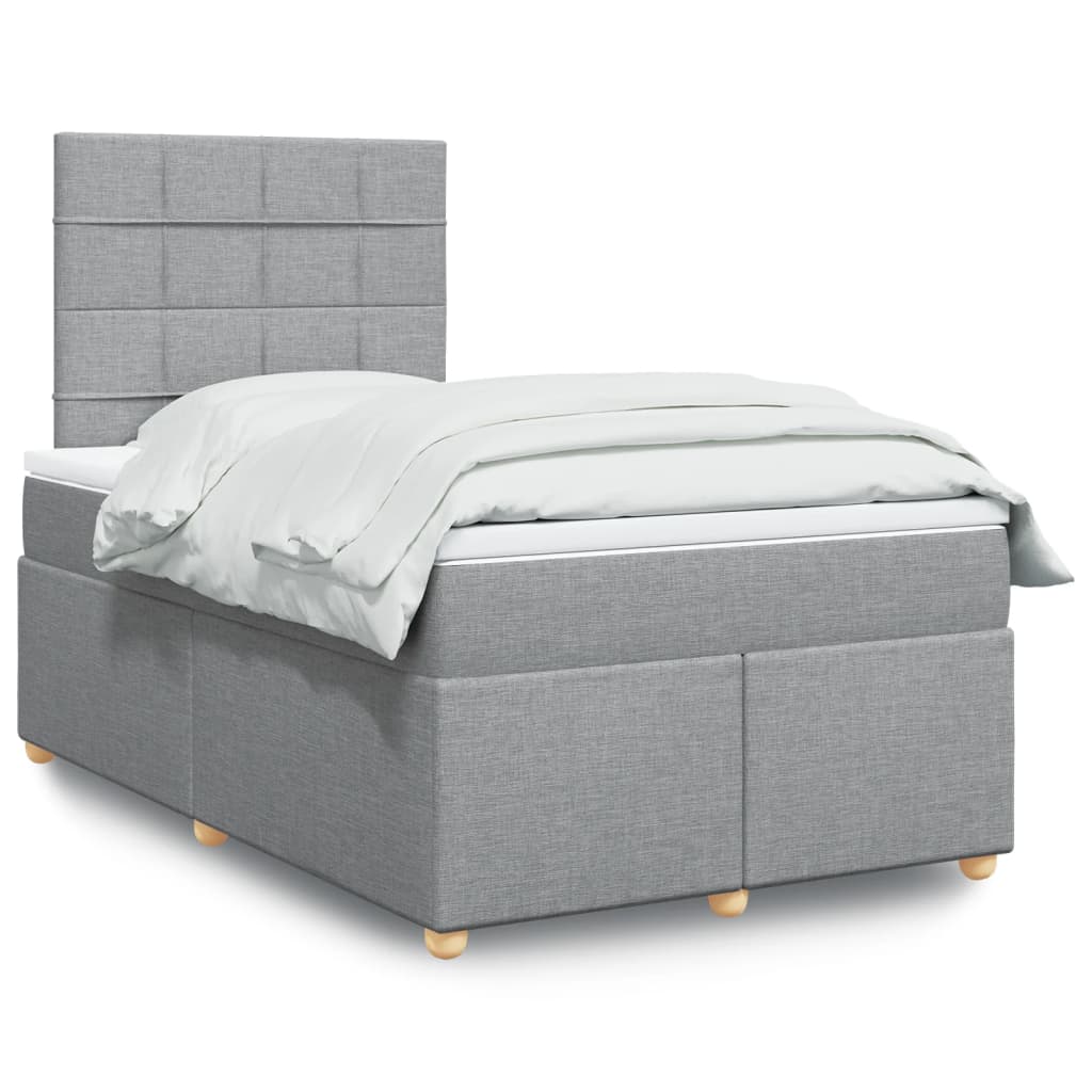 Giroletto a Molle con Materasso Grigio Chiaro 120x200cm Tessuto