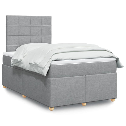 Giroletto a Molle con Materasso Grigio Chiaro 120x200cm Tessuto