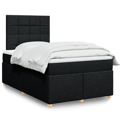 Giroletto a Molle con Materasso Nero 120x200 cm in Tessuto