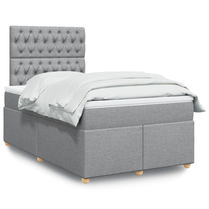 Giroletto a Molle con Materasso Grigio Chiaro 120x200cm Tessuto