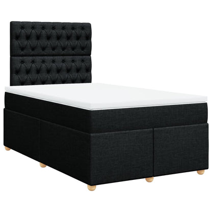 Giroletto a Molle con Materasso Nero 120x200 cm in Tessuto