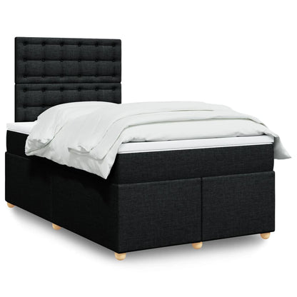 Giroletto a Molle con Materasso Nero 120x200 cm in Tessuto
