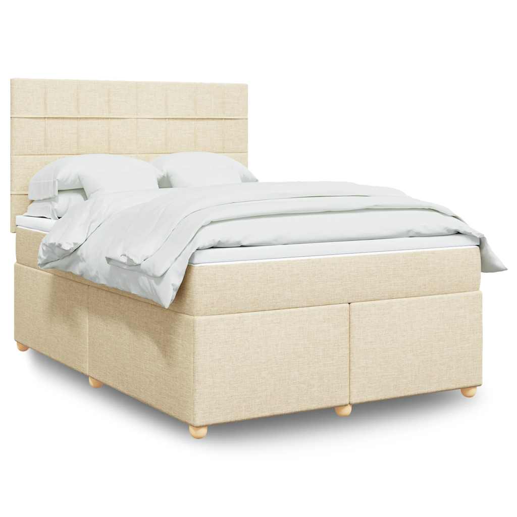 Giroletto a Molle con Materasso Crema 140x19 cm in Tessuto