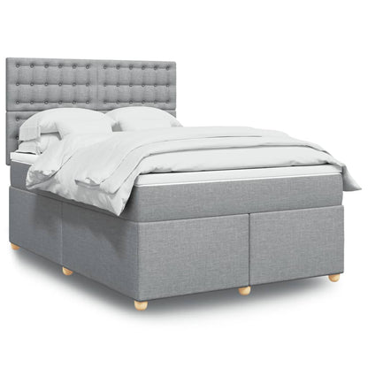 Giroletto a Molle con Materasso Grigio Chiaro 140x190cm Tessuto