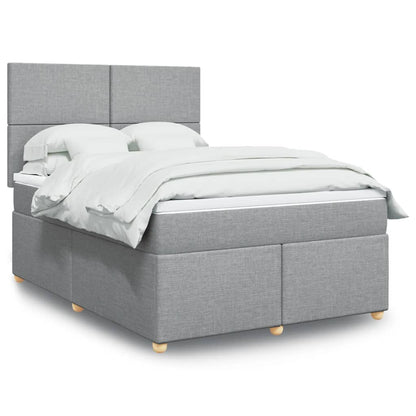 Giroletto a Molle con Materasso Grigio Chiaro 140x200cm Tessuto