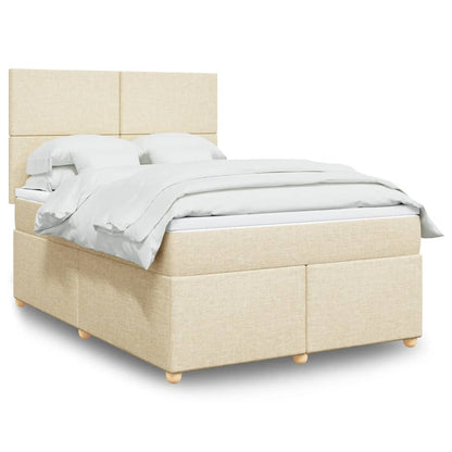 Giroletto a Molle con Materasso Crema 140x200 cm in Tessuto