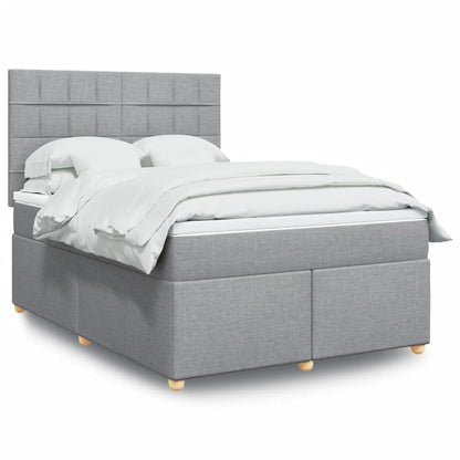 Giroletto a Molle con Materasso Grigio Chiaro 140x200cm Tessuto