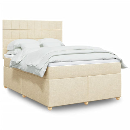 Giroletto a Molle con Materasso Crema 140x200 cm in Tessuto