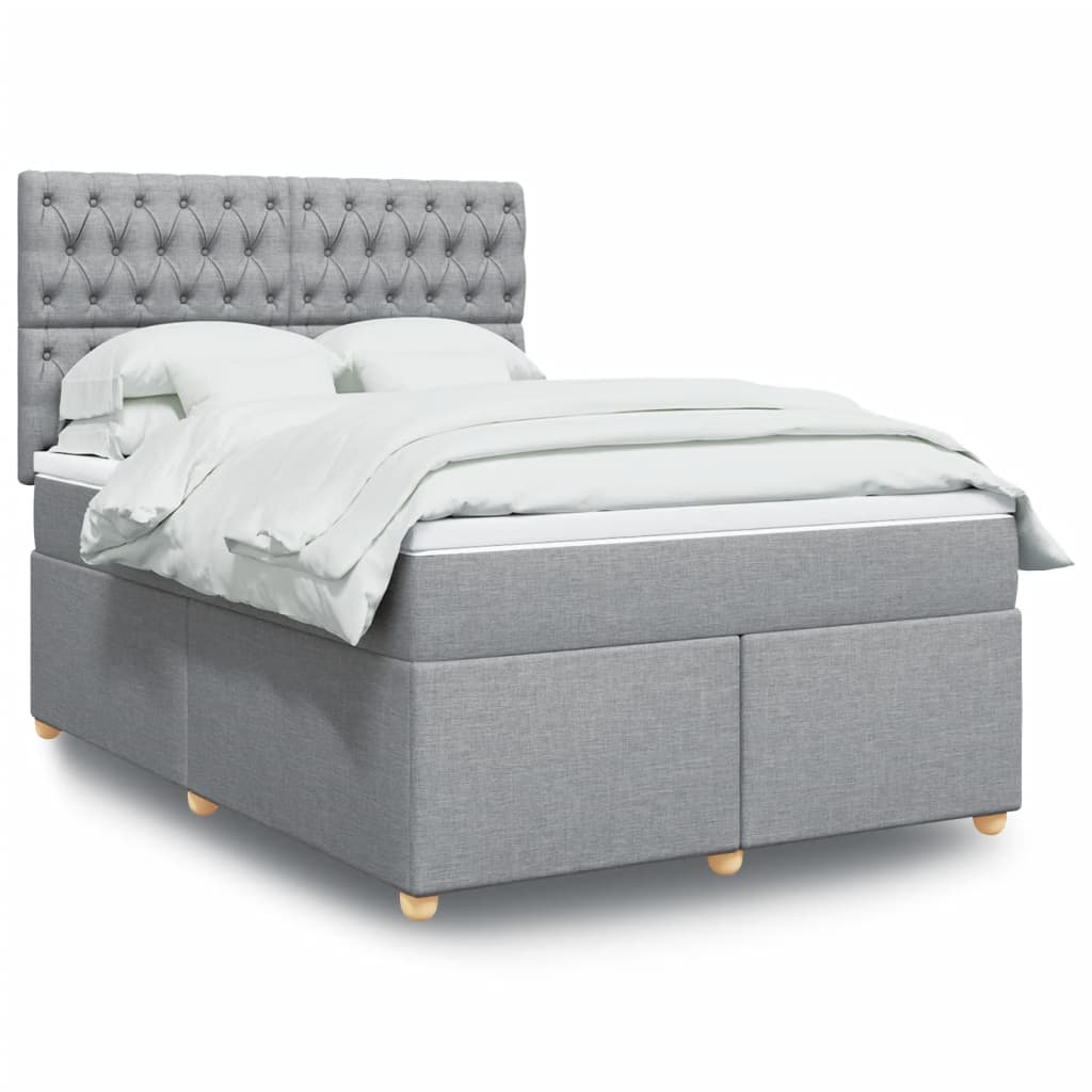 Giroletto a Molle con Materasso Grigio Chiaro 140x200cm Tessuto
