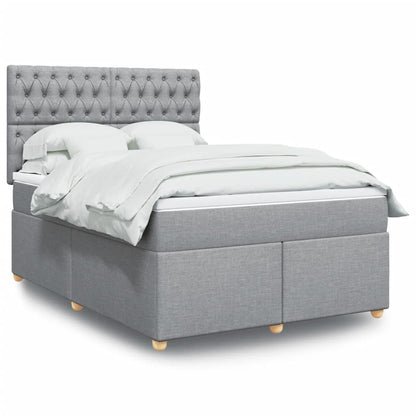Giroletto a Molle con Materasso Grigio Chiaro 140x200cm Tessuto