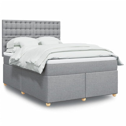 Giroletto a Molle con Materasso Grigio Chiaro 140x200cm Tessuto