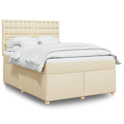 Giroletto a Molle con Materasso Crema 140x200 cm in Tessuto