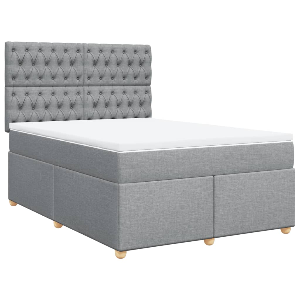 Giroletto a Molle con Materasso Grigio Chiaro 160x200cm Tessuto