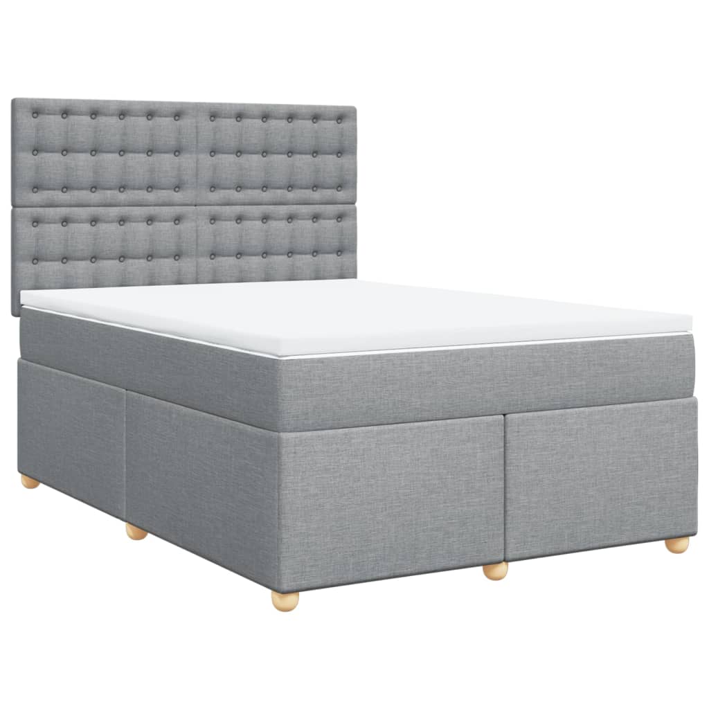 Giroletto a Molle con Materasso Grigio Chiaro 160x200cm Tessuto