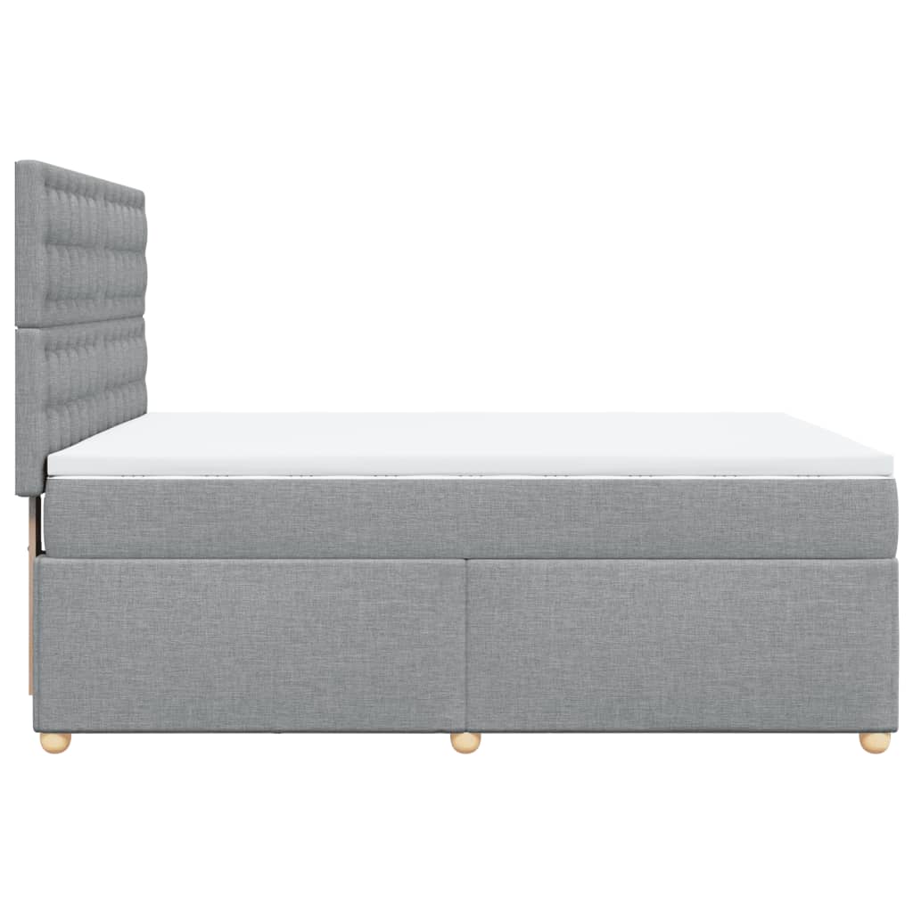 Giroletto a Molle con Materasso Grigio Chiaro 160x200cm Tessuto