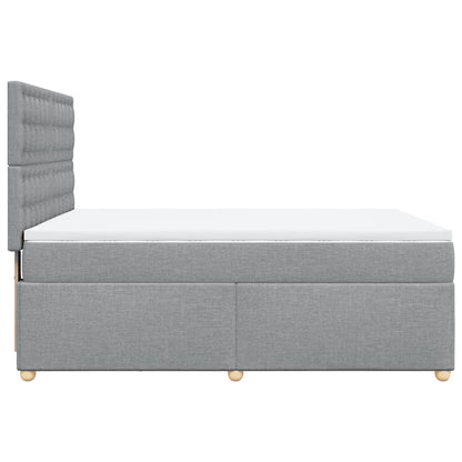 Giroletto a Molle con Materasso Grigio Chiaro 160x200cm Tessuto