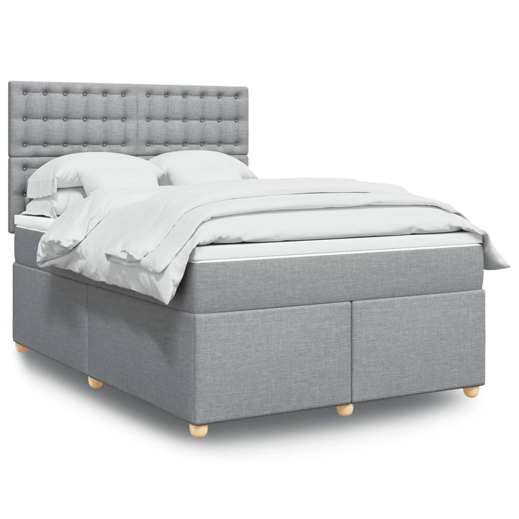 Giroletto a Molle con Materasso Grigio Chiaro 160x200cm Tessuto