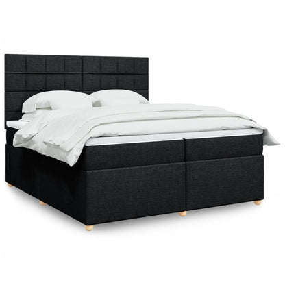 Giroletto a Molle con Materasso Nero 200x200 cm in Tessuto