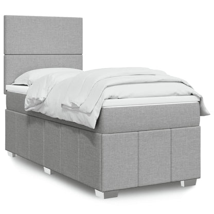 Giroletto a Molle con Materasso Grigio Chiaro 90x200 cm Tessuto