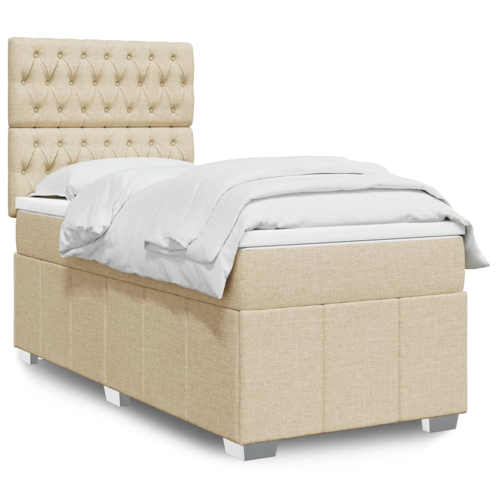 Giroletto a Molle con Materasso Crema 90x200 cm inTessuto