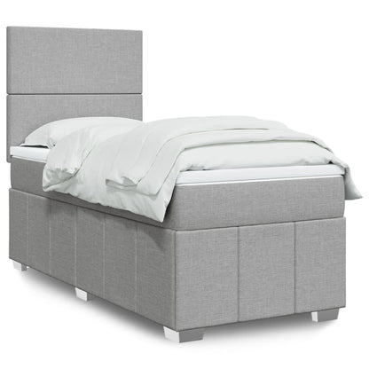 Giroletto a Molle con Materasso Grigio Chiaro100x200 cm Tessuto
