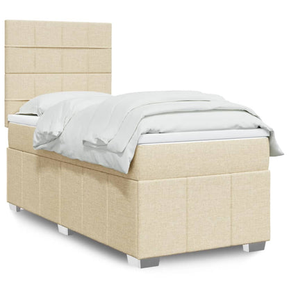 Giroletto a Molle con Materasso Crema 100x200 cm in Tessuto