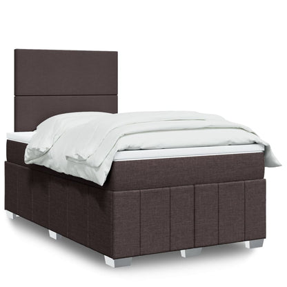 Giroletto a Molle con Materasso Marrone Scuro 120x190cm Tessuto