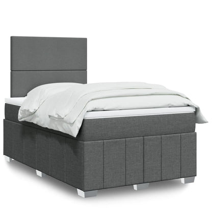 Giroletto a Molle con Materasso Grigio Scuro 120x200 cm Tessuto