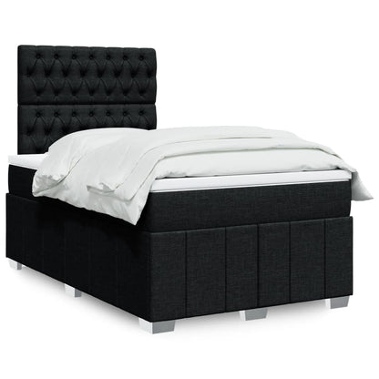 Giroletto a Molle con Materasso Nero 120x200 cm in Tessuto