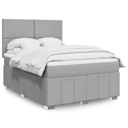 Giroletto a Molle con Materasso Grigio Chiaro 140x200cm Tessuto