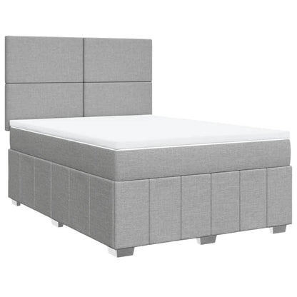 Giroletto a Molle con Materasso Grigio Chiaro 160x200cm Tessuto