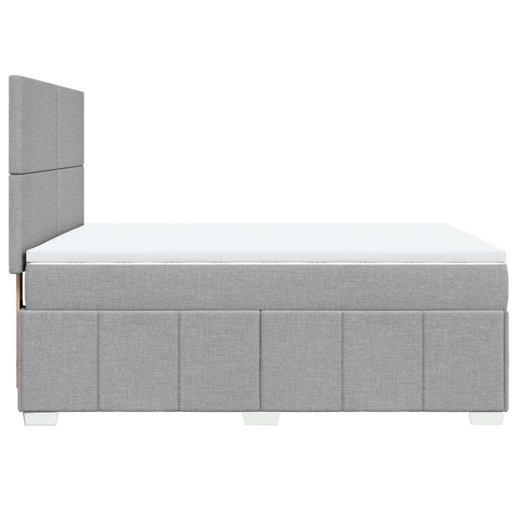 Giroletto a Molle con Materasso Grigio Chiaro 160x200cm Tessuto