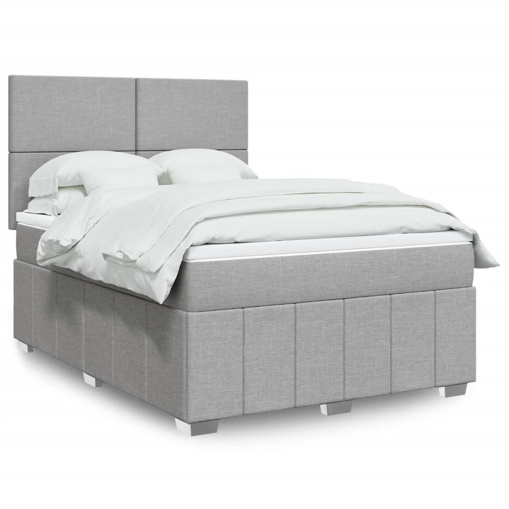 Giroletto a Molle con Materasso Grigio Chiaro 160x200cm Tessuto