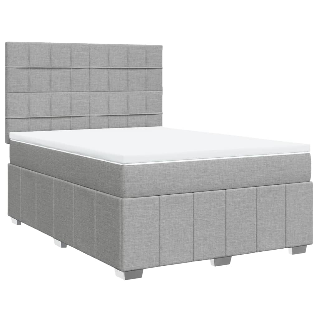 Giroletto a Molle con Materasso Grigio Chiaro 160x200cm Tessuto