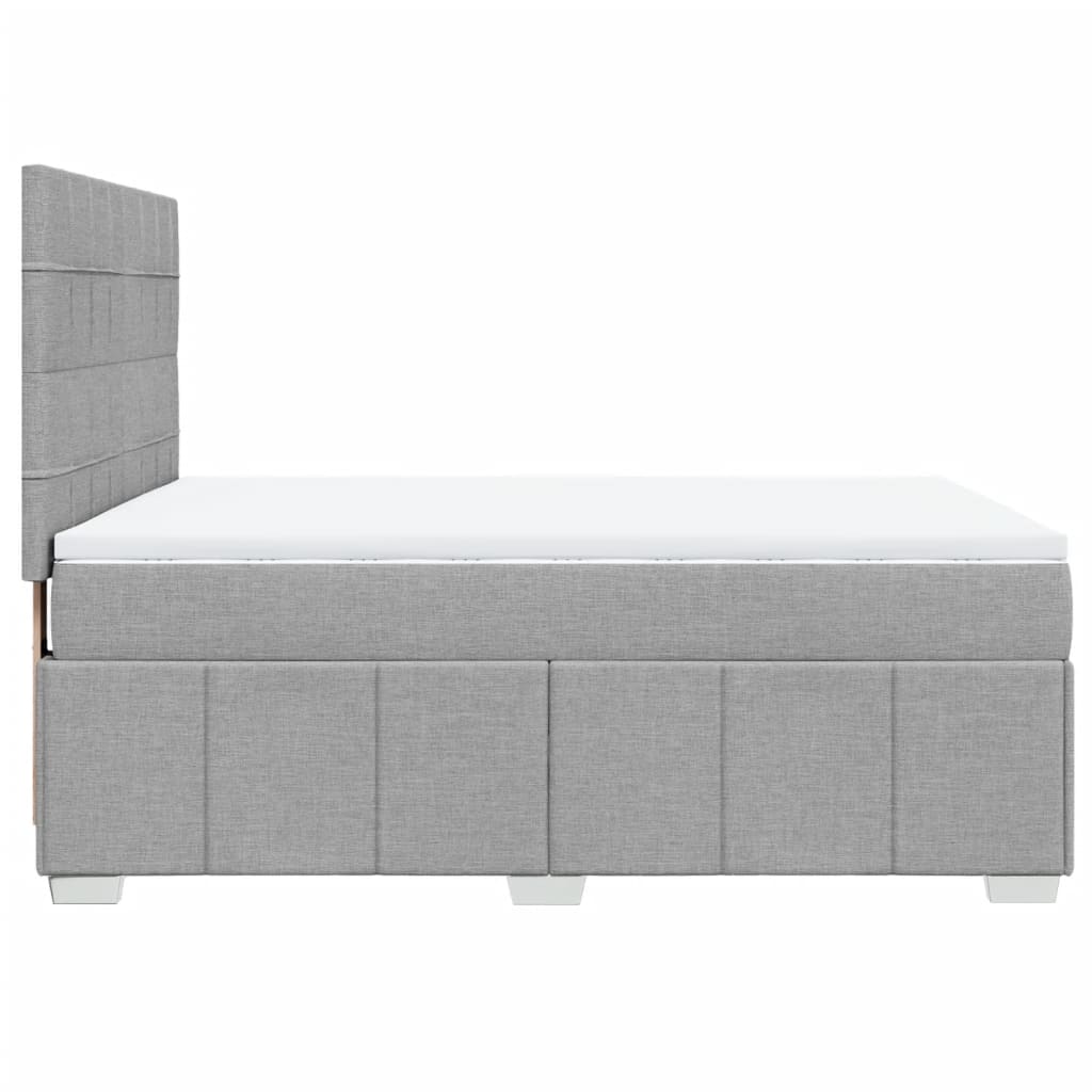 Giroletto a Molle con Materasso Grigio Chiaro 160x200cm Tessuto