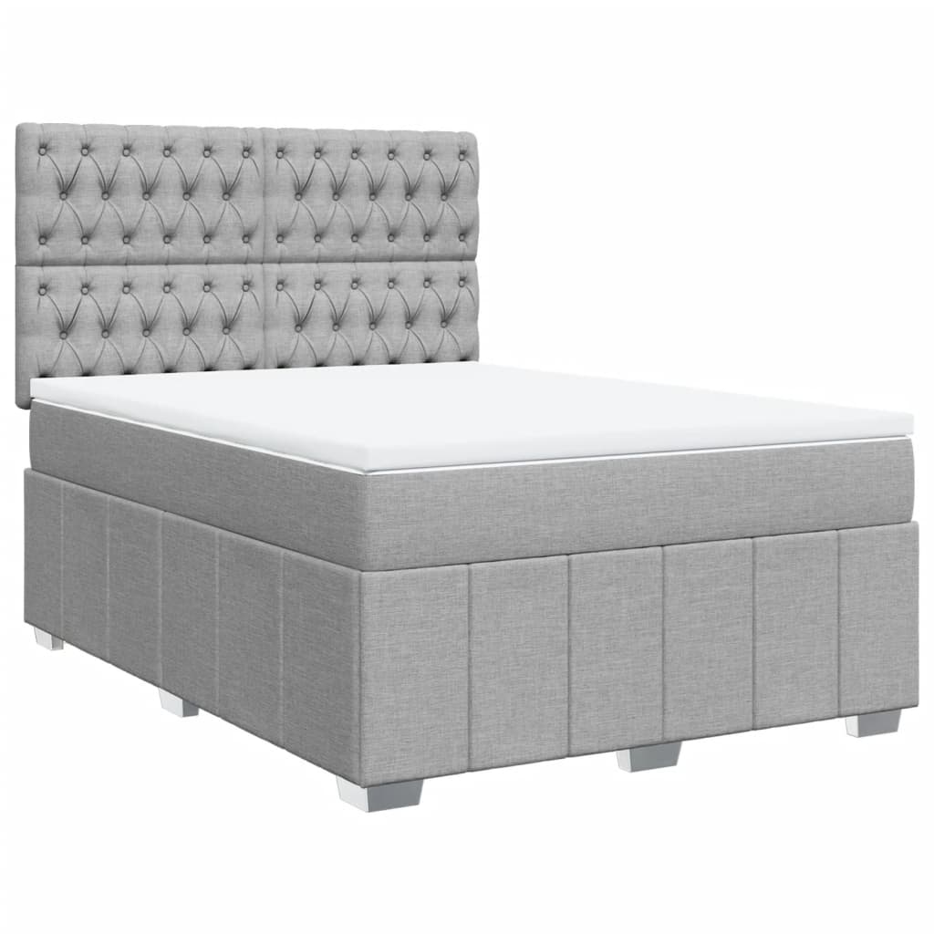 Giroletto a Molle con Materasso Grigio Chiaro 160x200cm Tessuto