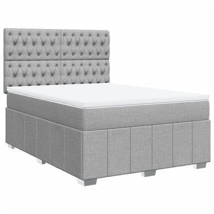 Giroletto a Molle con Materasso Grigio Chiaro 160x200cm Tessuto