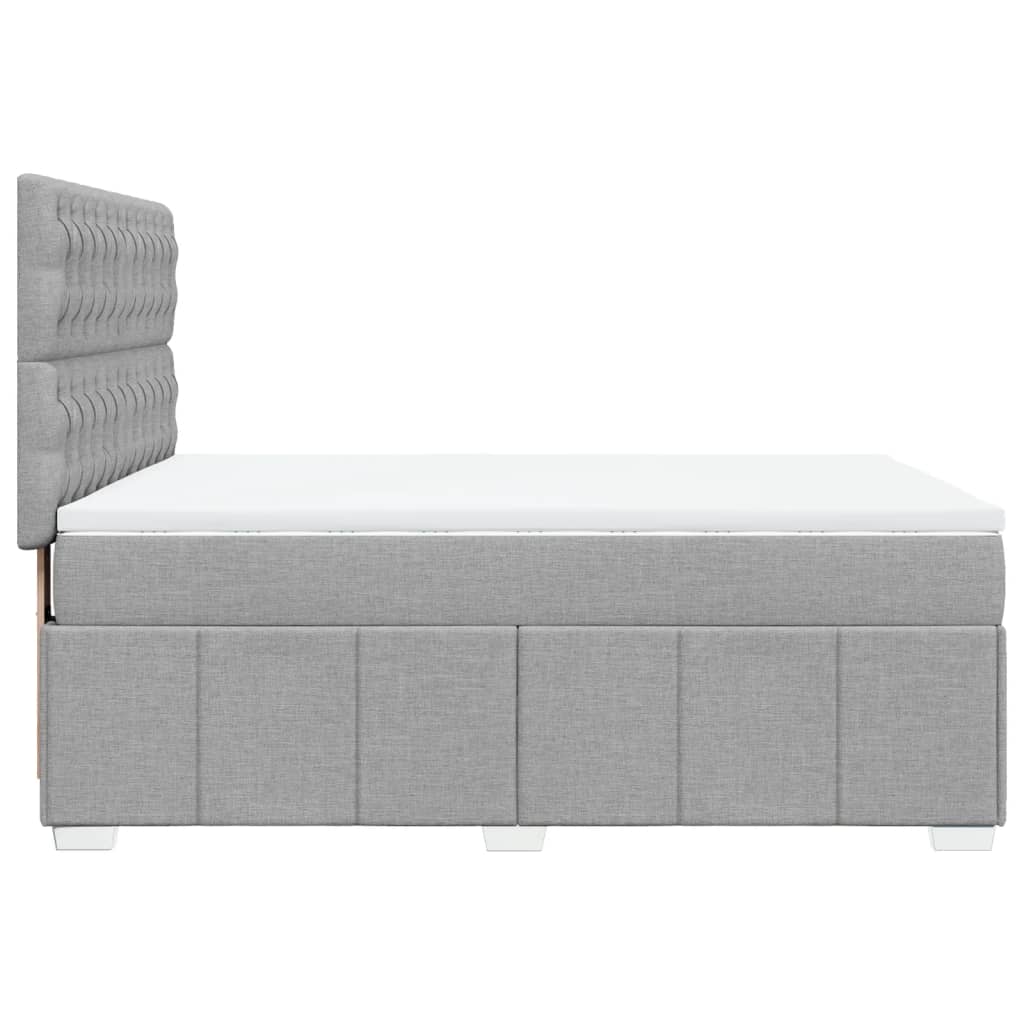 Giroletto a Molle con Materasso Grigio Chiaro 160x200cm Tessuto