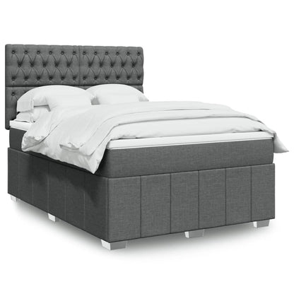 Giroletto a Molle con Materasso Grigio Scuro 160x200 cm Tessuto