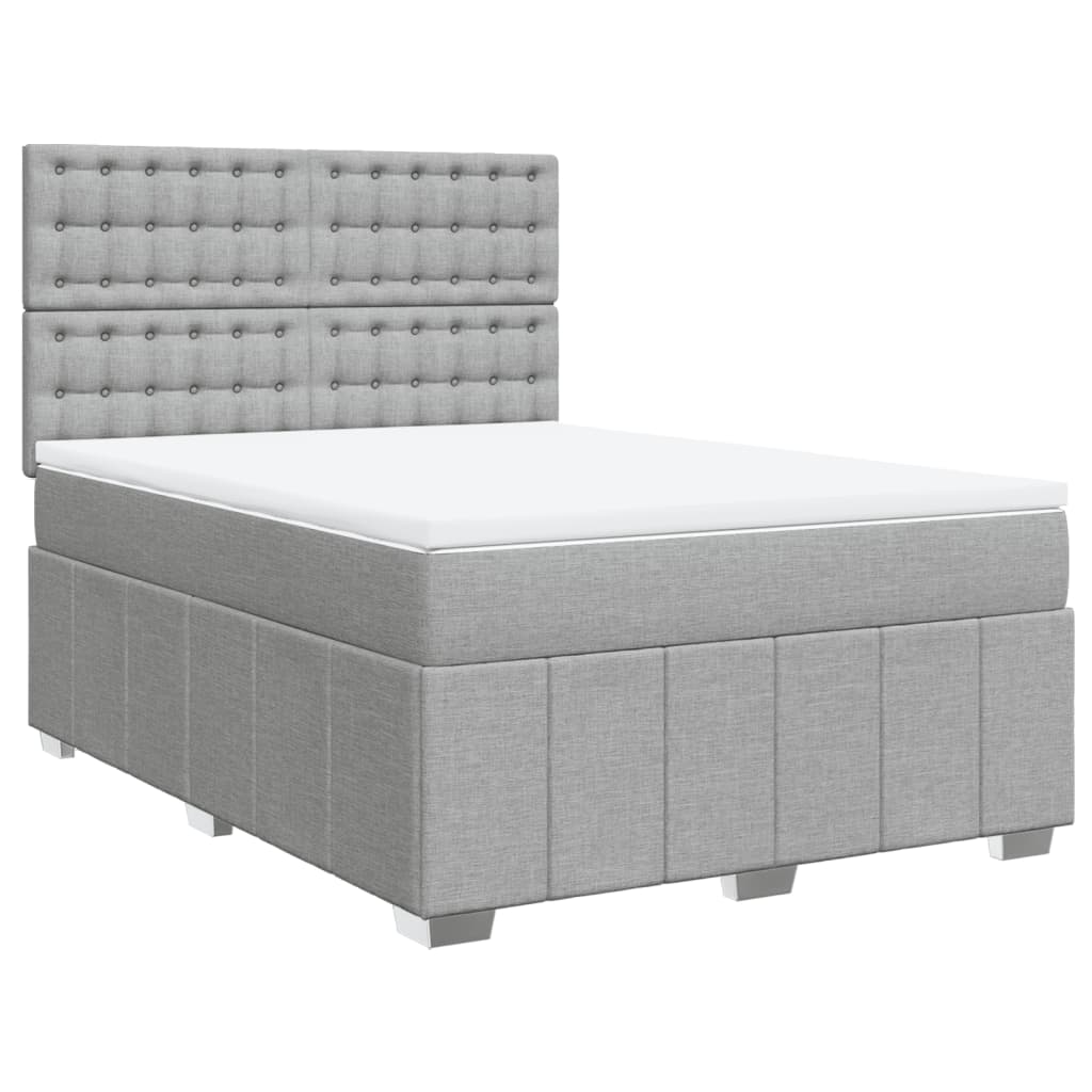 Giroletto a Molle con Materasso Grigio Chiaro 160x200cm Tessuto