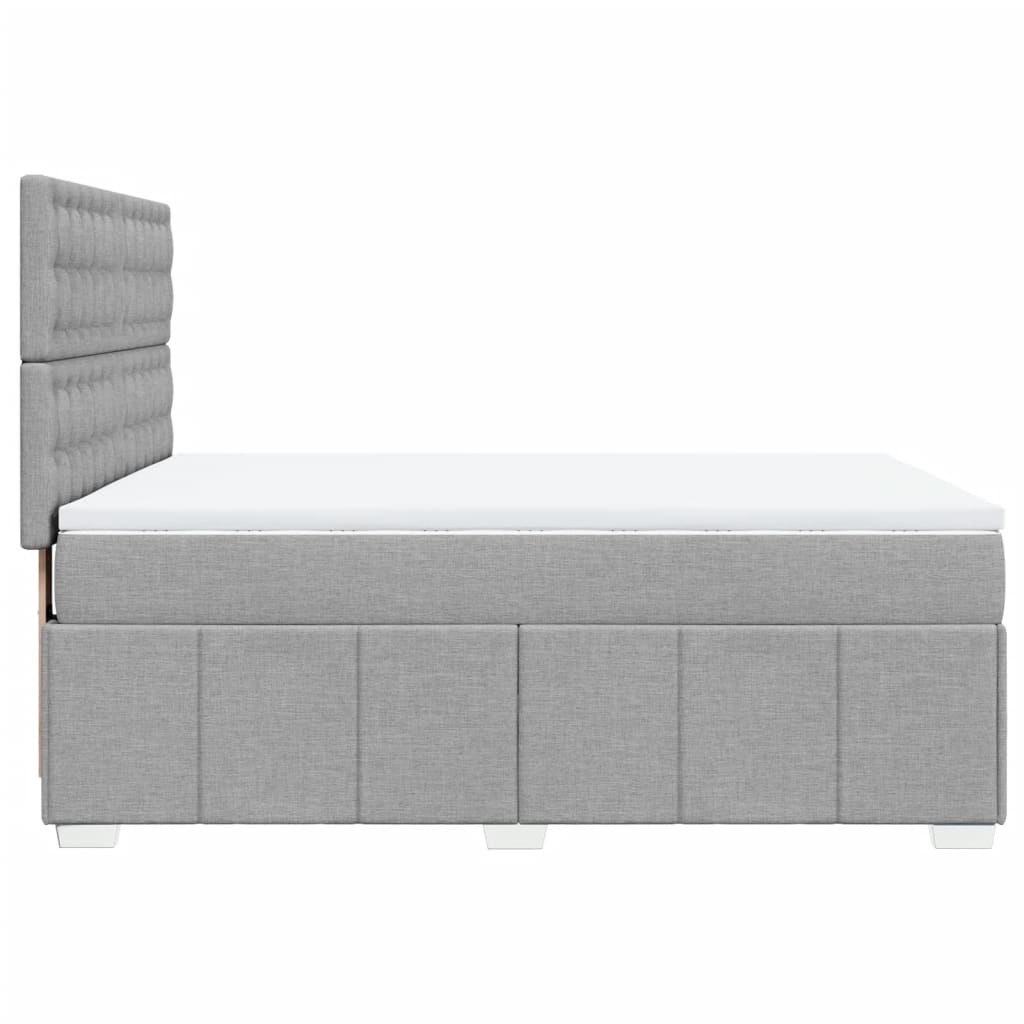 Giroletto a Molle con Materasso Grigio Chiaro 160x200cm Tessuto