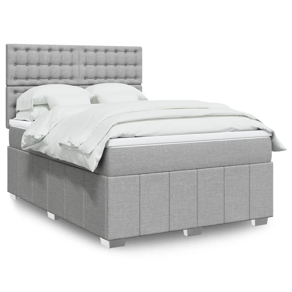 Giroletto a Molle con Materasso Grigio Chiaro 160x200cm Tessuto