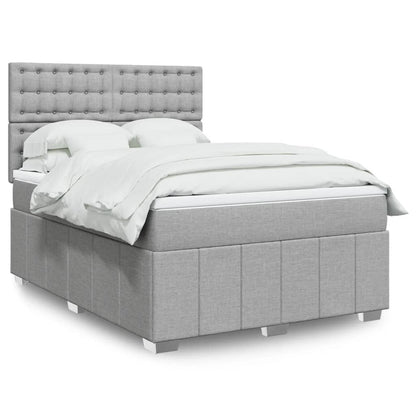 Giroletto a Molle con Materasso Grigio Chiaro 160x200cm Tessuto