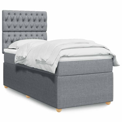 Giroletto a Molle con Materasso Grigio Chiaro 80x200 cm Tessuto